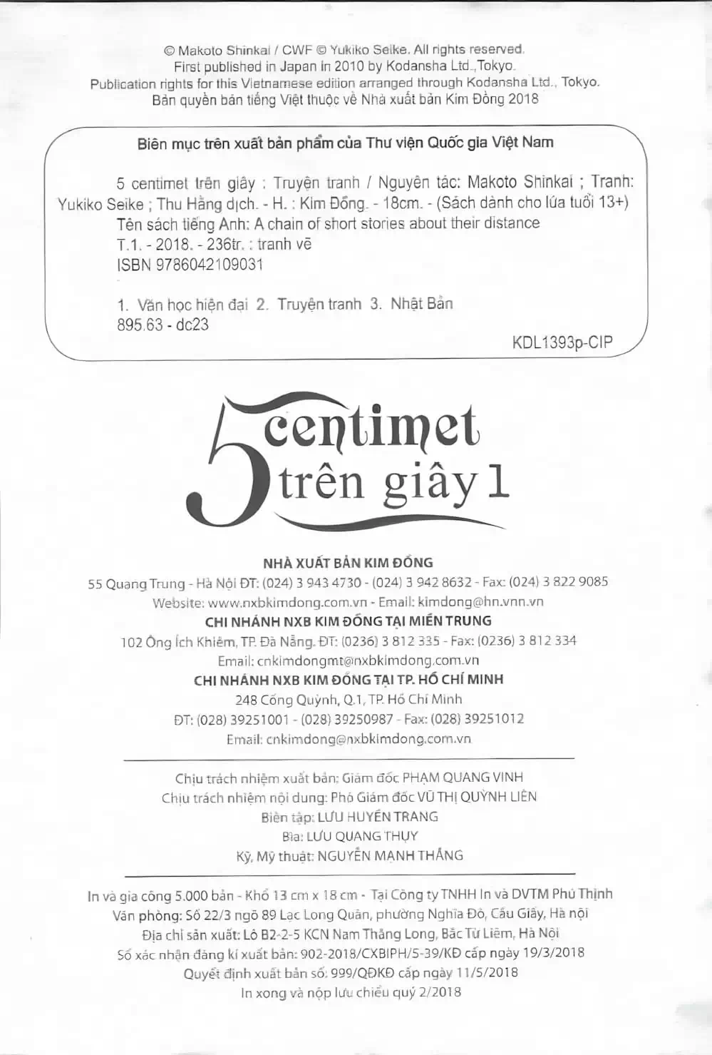 Truyện Tranh 5 Centimet Trên Giây - 5 Centimeters Per Second trang 3