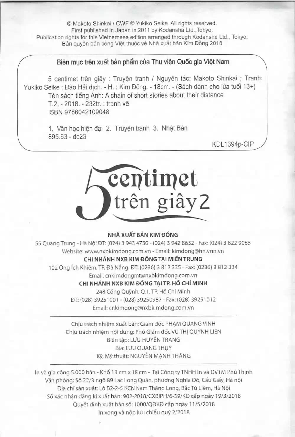 Truyện Tranh 5 Centimet Trên Giây - 5 Centimeters Per Second trang 3