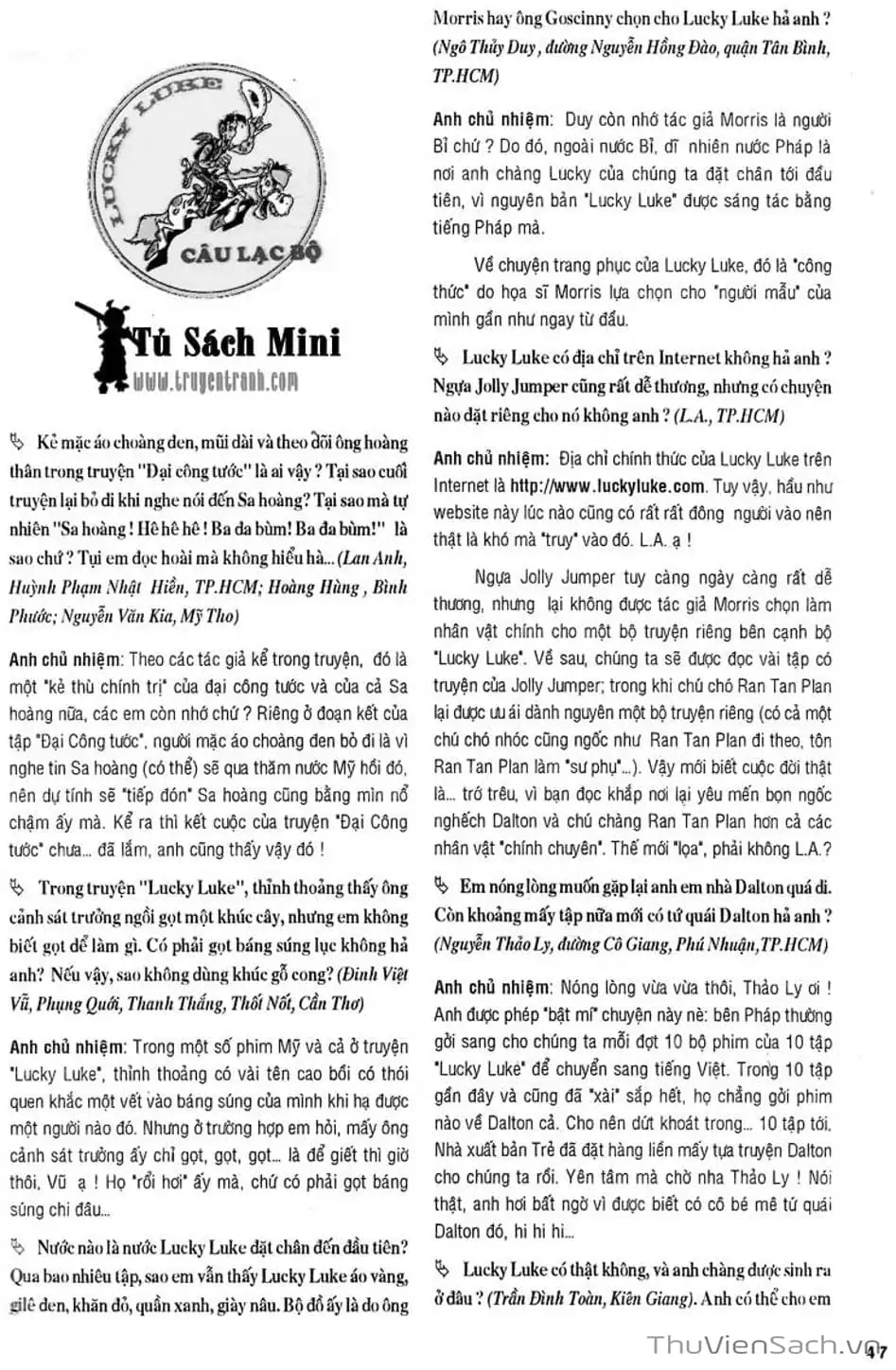Truyện Tranh Cuộc Phiêu Lưu Kỳ Thú Của Lucky Luke trang 3