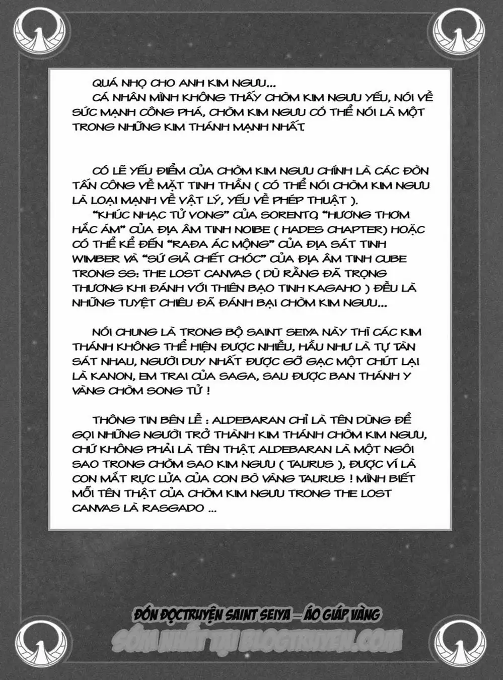 Truyện Tranh Áo Giáp Vàng - Saint Seiya trang 4