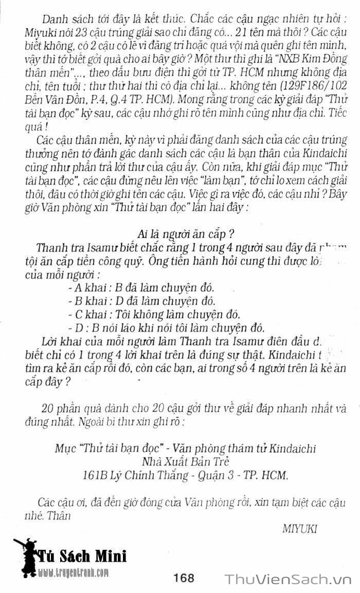 Truyện Tranh Thám Tử Kindaichi trang 4