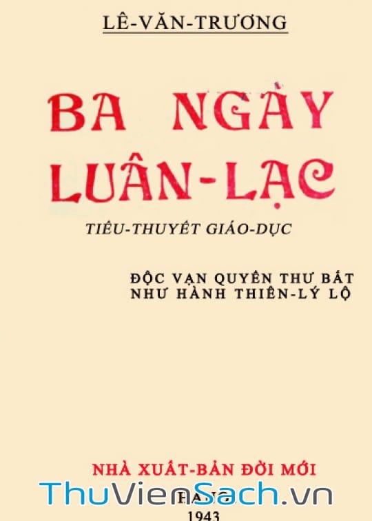 Ảnh bìa sách Ba Ngày Luân Lạc